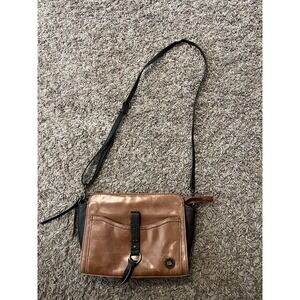 Vintage THE SAK Crossbody Purse 2 Tone‎ Brown Leather Shoulder Bag